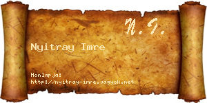 Nyitray Imre névjegykártya